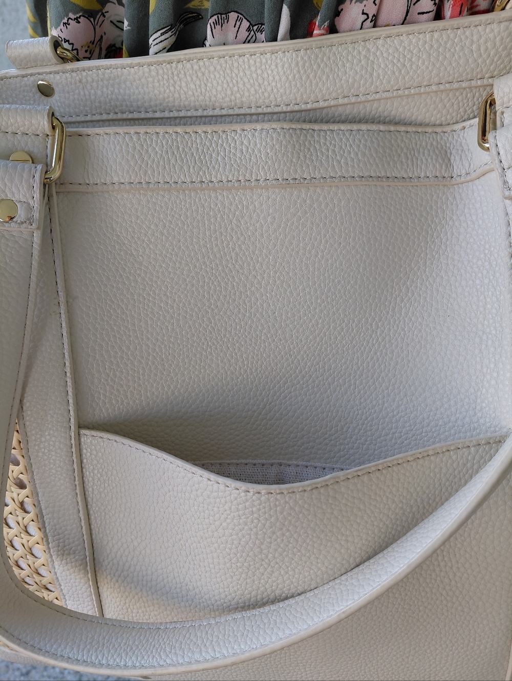 Rachel Zoe Woven Straw Tote White Tan Beach Bag w/ Wallet Large - Picture 16 of 16
